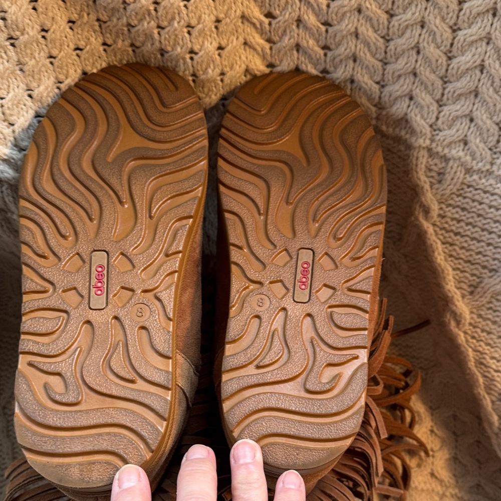 Abeo Fringe Suede Boots - Brown - Picture 3 of 4
